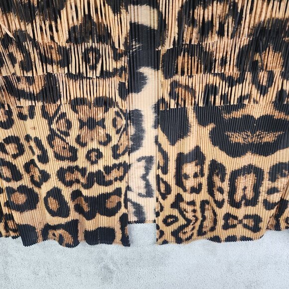 Womens Chicos Collection Leopard Print Pleated & Fringe Cardigan Top Size 2 (L) - Picture 3 of 10